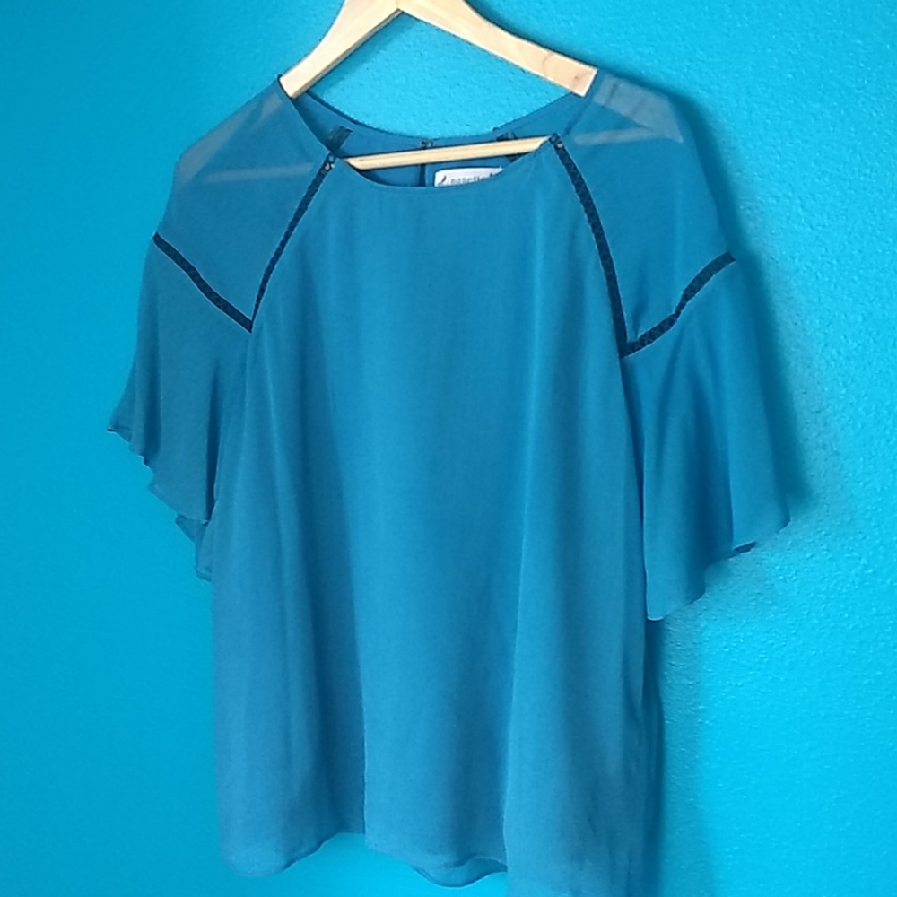 Nannette, nannette Lapore teal blouse,  large